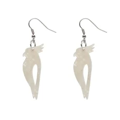 Kookaburra Ripple Glitter Resin Drop Earrings - Cream^Erstwilder Sale