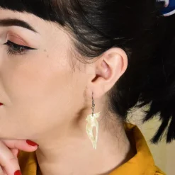 Kookaburra Ripple Glitter Resin Drop Earrings - Cream^Erstwilder Sale