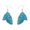 Leaf Textured Emerald Resin Drop Earrings - Silver^Erstwilder Hot