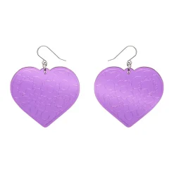 Love Heart Mirror Drop Earrings - Purple^Erstwilder New