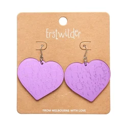 Love Heart Mirror Drop Earrings - Purple^Erstwilder New