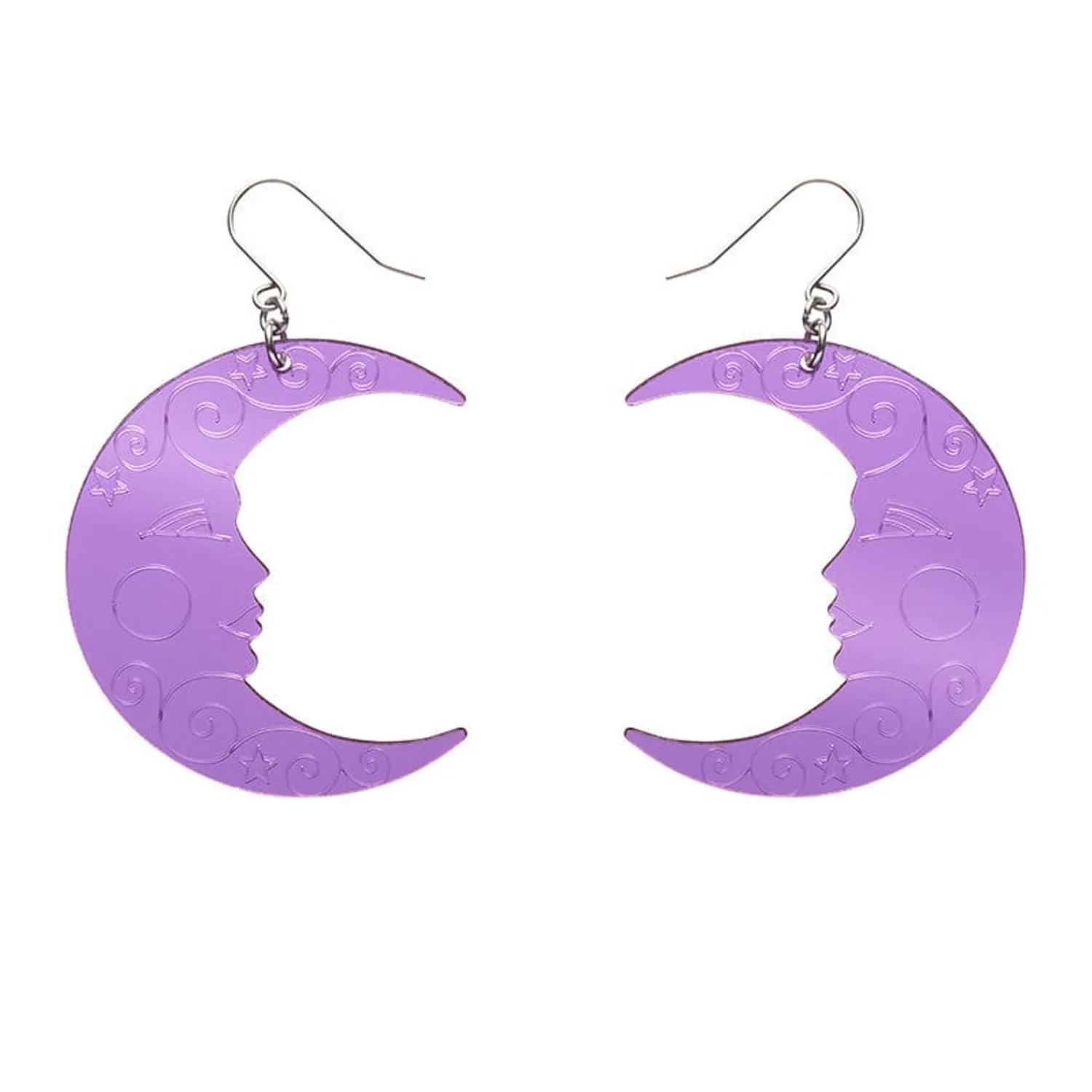 Moon Mirror Drop Earrings - Purple^Erstwilder Sale