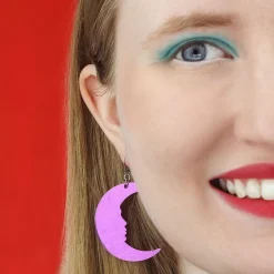 Moon Mirror Drop Earrings - Purple^Erstwilder Sale