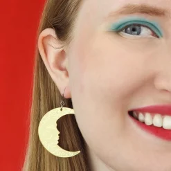 Moon Mirror Drop Earrings - Gold^Erstwilder Discount