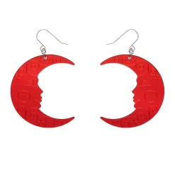Moon Mirror Drop Earrings - Red^Erstwilder
