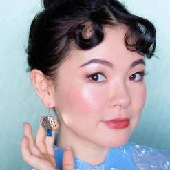 Mushroom Textured Resin Drop Earrings - Blue^Erstwilder Outlet