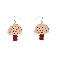 Mushroom Textured Resin Drop Earrings - Red^Erstwilder Clearance