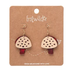 Mushroom Textured Resin Drop Earrings - Red^Erstwilder Clearance