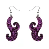 Nouveau Chunky Glitter Resin Drop Earrings - Purple^Erstwilder