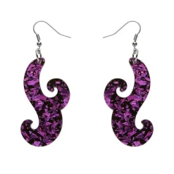 Nouveau Chunky Glitter Resin Drop Earrings - Purple^Erstwilder