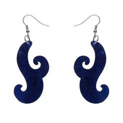 Nouveau Ripple Glitter Resin Drop Earrings - Dark Blue^Erstwilder Online