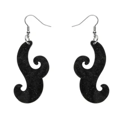 Nouveau Ripple Glitter Resin Drop Earrings - Black^Erstwilder Clearance