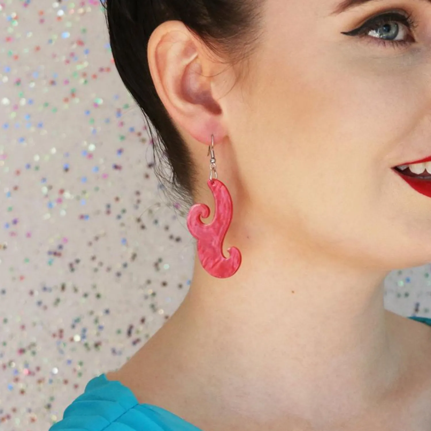 Nouveau Ripple Resin Drop Earrings - Pink^Erstwilder Outlet