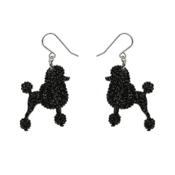 Poodle Glitter Hook Drop Earrings - Black^Erstwilder Sale