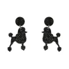Poodle Glitter Post Drop Earrings - Black^Erstwilder Best