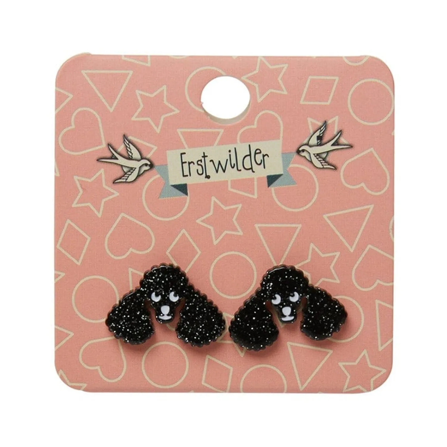 Poodle Glitter Stud Earrings - Black^Erstwilder Discount