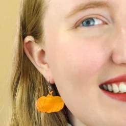 Pumpkin Mirror Drop Earrings - Orange^Erstwilder New