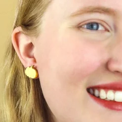 Pumpkin Patch Stud Earrings Set - Gold & Black Gingham^Erstwilder Best