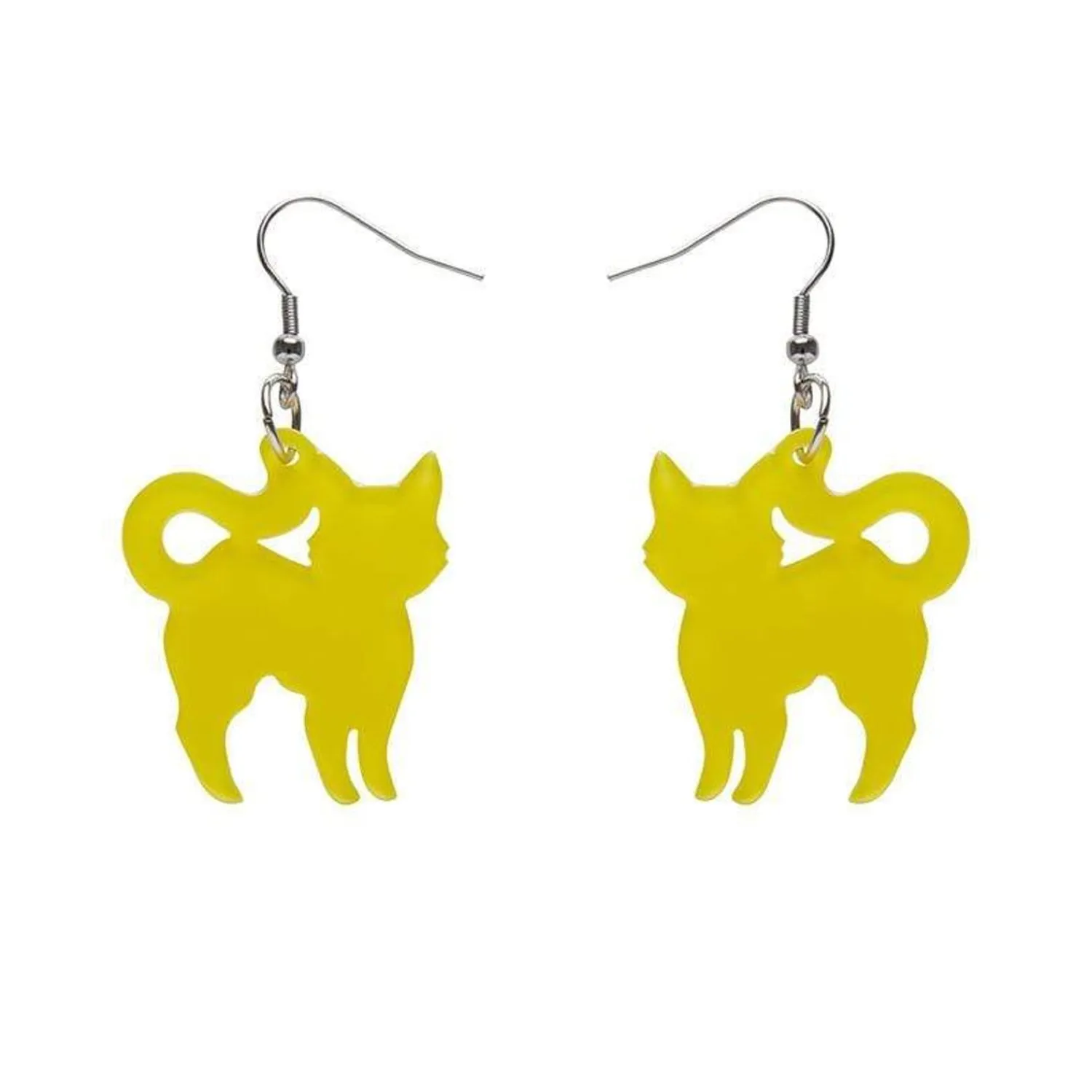 Pussy Cat Bubble Resin Drop Earrings - Yellow^Erstwilder Clearance