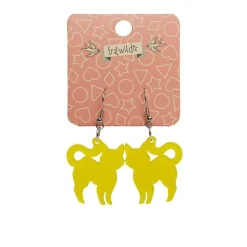 Pussy Cat Bubble Resin Drop Earrings - Yellow^Erstwilder Clearance