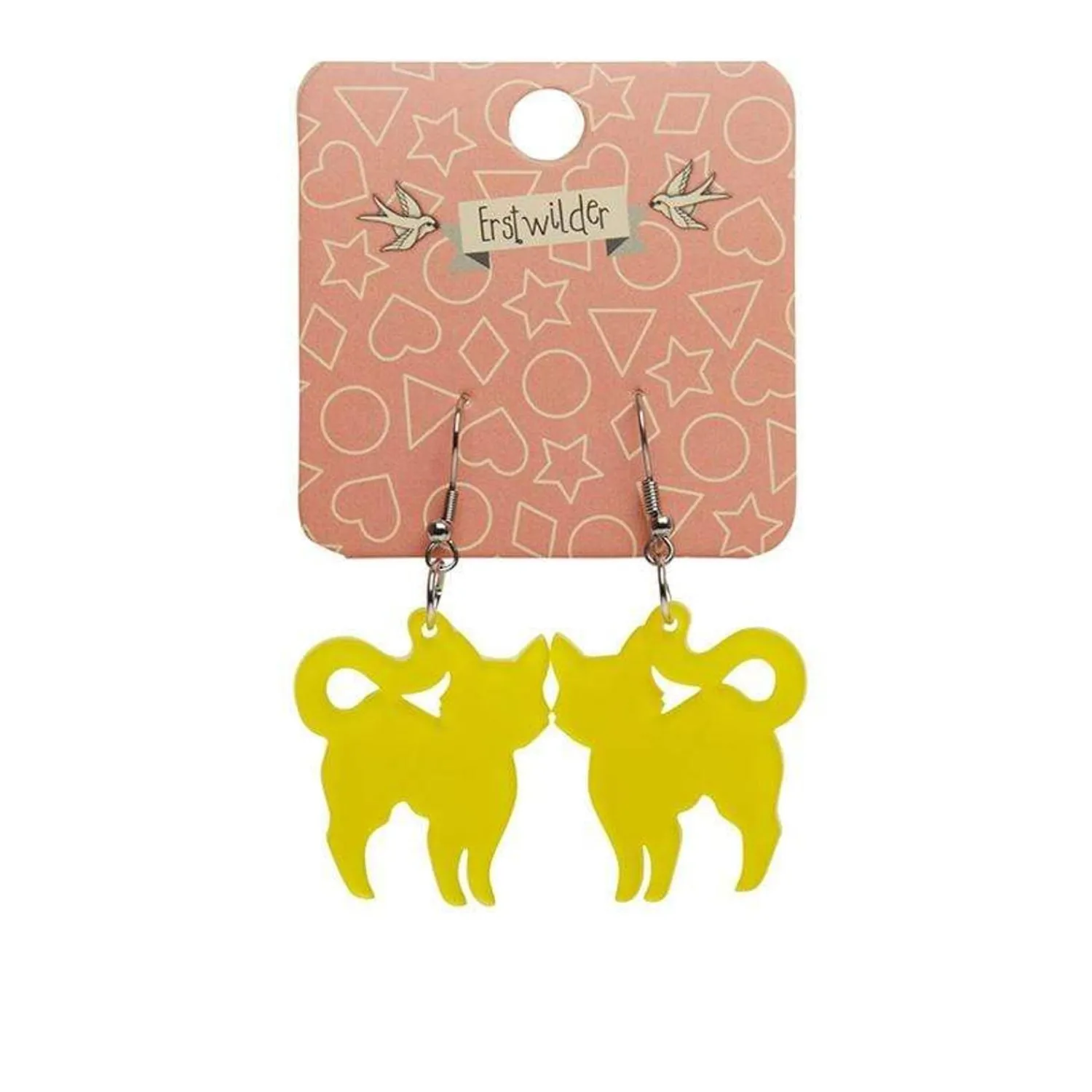 Pussy Cat Bubble Resin Drop Earrings - Yellow^Erstwilder Clearance