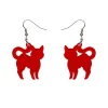 Pussy Cat Bubble Resin Drop Earrings - Red^Erstwilder