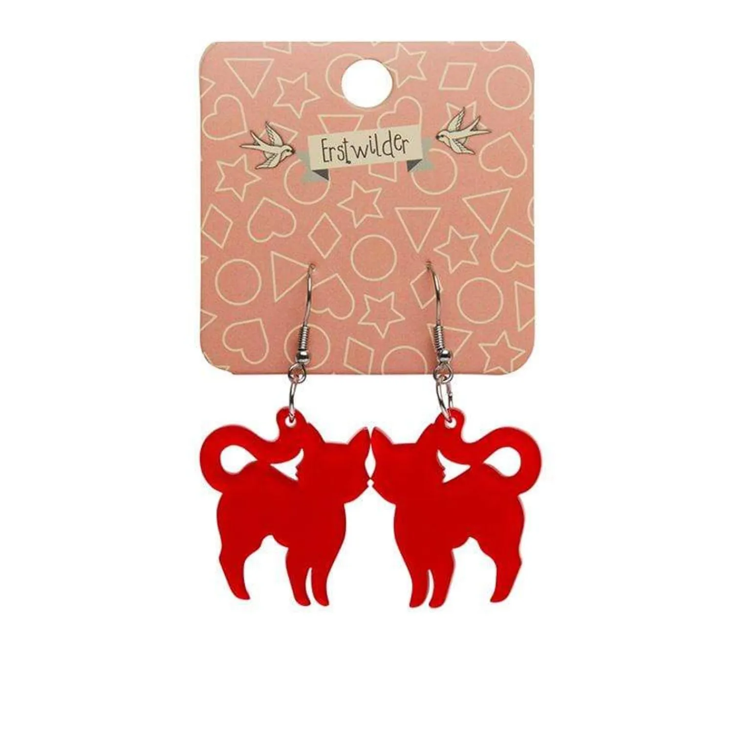 Pussy Cat Bubble Resin Drop Earrings - Red^Erstwilder
