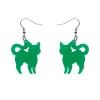 Pussy Cat Bubble Resin Drop Earrings - Green^Erstwilder Online