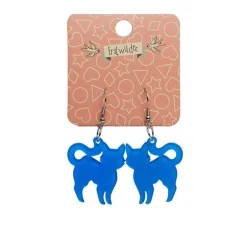 Pussy Cat Bubble Resin Drop Earrings - Blue^Erstwilder Online