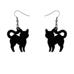 Pussy Cat Solid Resin Drop Earrings - Black^Erstwilder Best