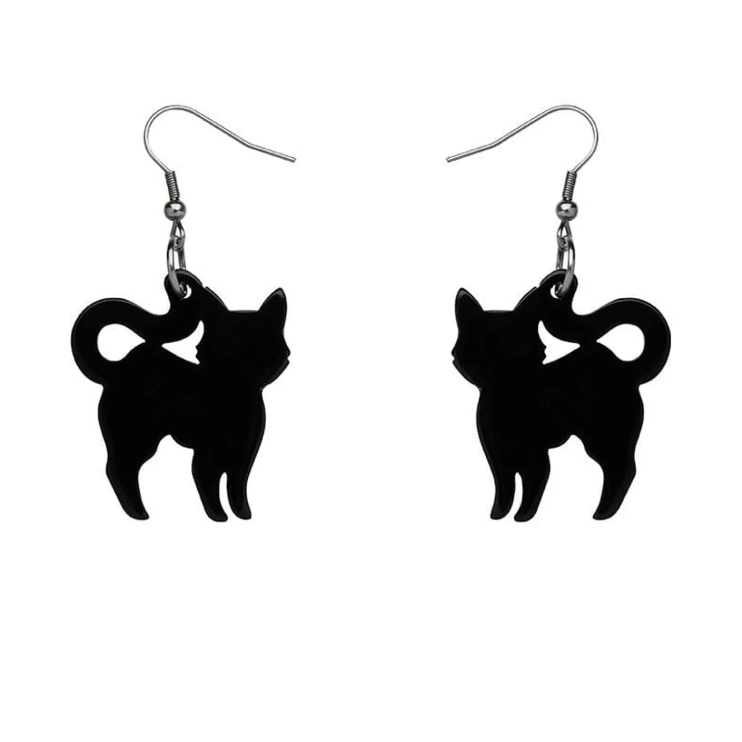Pussy Cat Solid Resin Drop Earrings - Black^Erstwilder Best