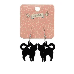 Pussy Cat Solid Resin Drop Earrings - Black^Erstwilder Best