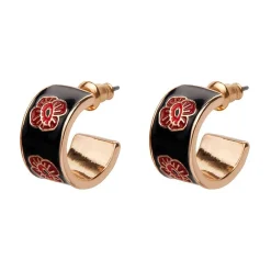 Remembrance Poppy Enamel Huggie Earrings^Erstwilder Hot