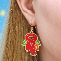 Scarf Souvenir Enamel Drop Earrings^Erstwilder