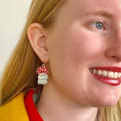 Shiitake Happens Enamel Drop Earrings^Erstwilder Clearance