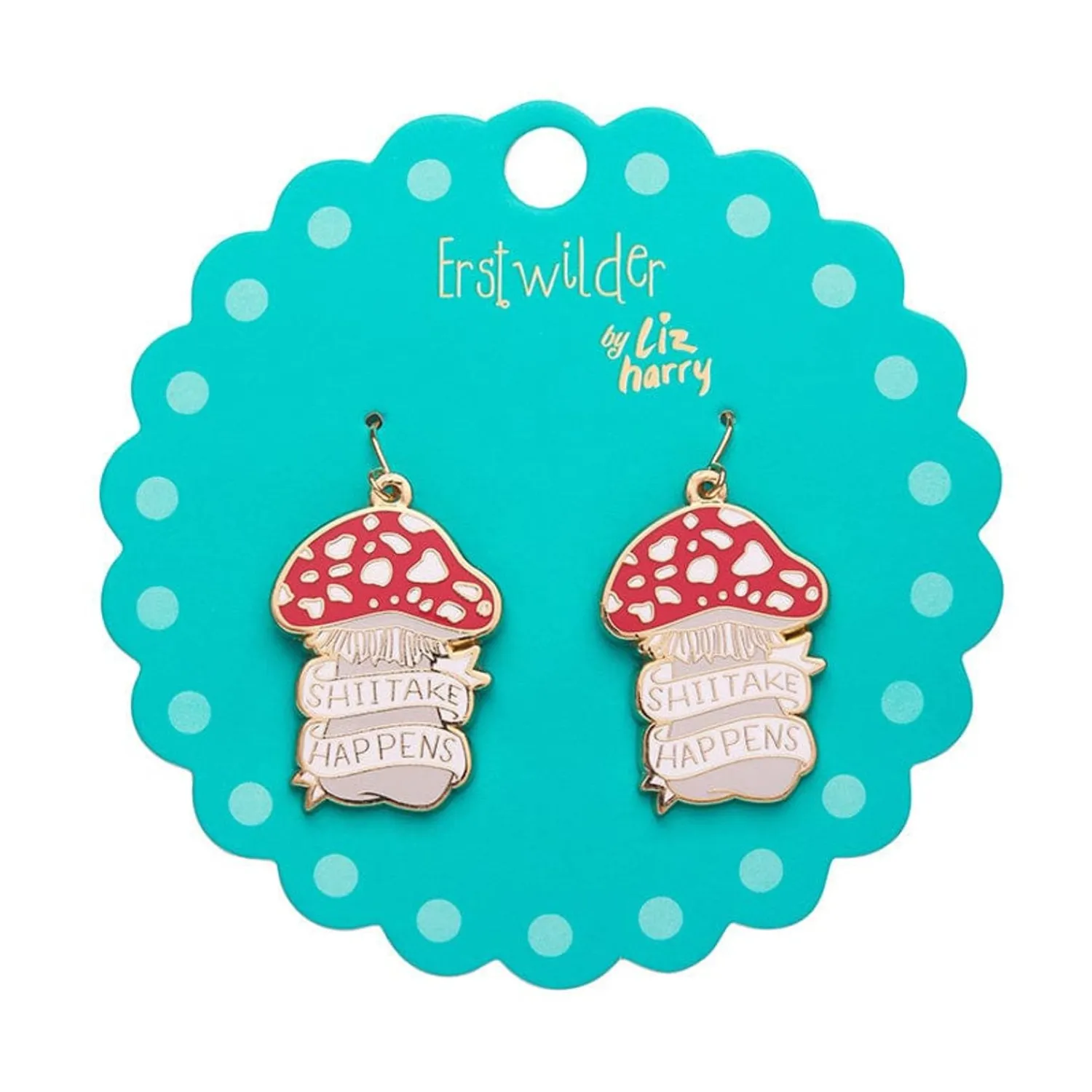 Shiitake Happens Enamel Drop Earrings^Erstwilder Clearance