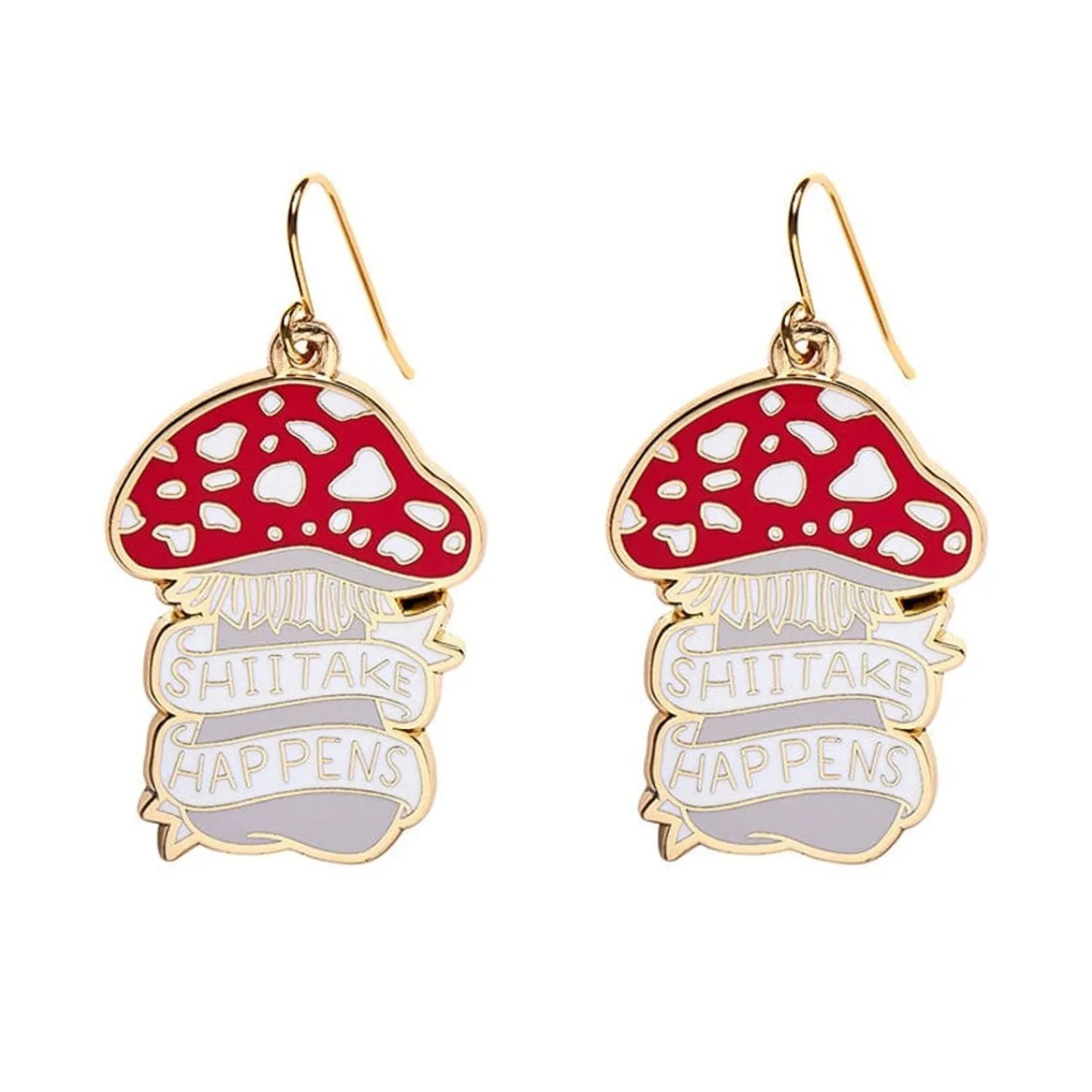 Shiitake Happens Enamel Drop Earrings^Erstwilder Clearance