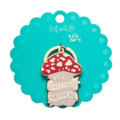 Shiitake Happens Enamel Key Charm^Erstwilder
