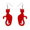 Sitting Cat Bubble Resin Drop Earrings - Red^Erstwilder Discount
