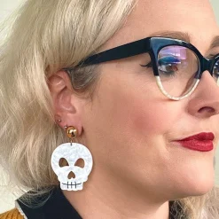 Skull Ripple Statement Earrings - White^Erstwilder Hot