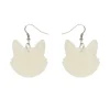 Solid Cat Head Ripple Resin Drop Earrings - White^Erstwilder Online