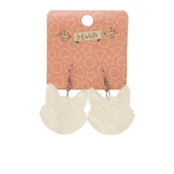 Solid Cat Head Ripple Resin Drop Earrings - White^Erstwilder Online