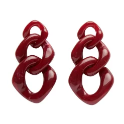 Statement Marble Chain Earrings - Ruby Red^Erstwilder Clearance