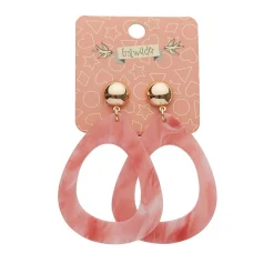 Statement Marble Resin Tear Drop Earrings - Coral^Erstwilder Sale