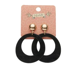Statement Ripple Resin Circle Drop Earrings - Black^Erstwilder Best