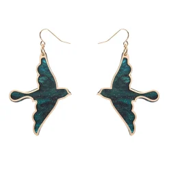 Swallow Ripple Glitter Resin Drop Earrings - Green^Erstwilder Sale
