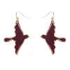 Swallow Ripple Glitter Resin Drop Earrings - Burgundy^Erstwilder Discount