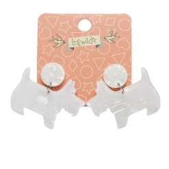 Terrier Textured Resin Drop Earrings - White^Erstwilder Best