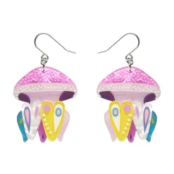 The Whimsical White Spotted Jellyfish Drop Earrings^Erstwilder Hot