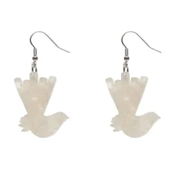 Wagtail Ripple Glitter Resin Drop Earrings - Cream^Erstwilder Online
